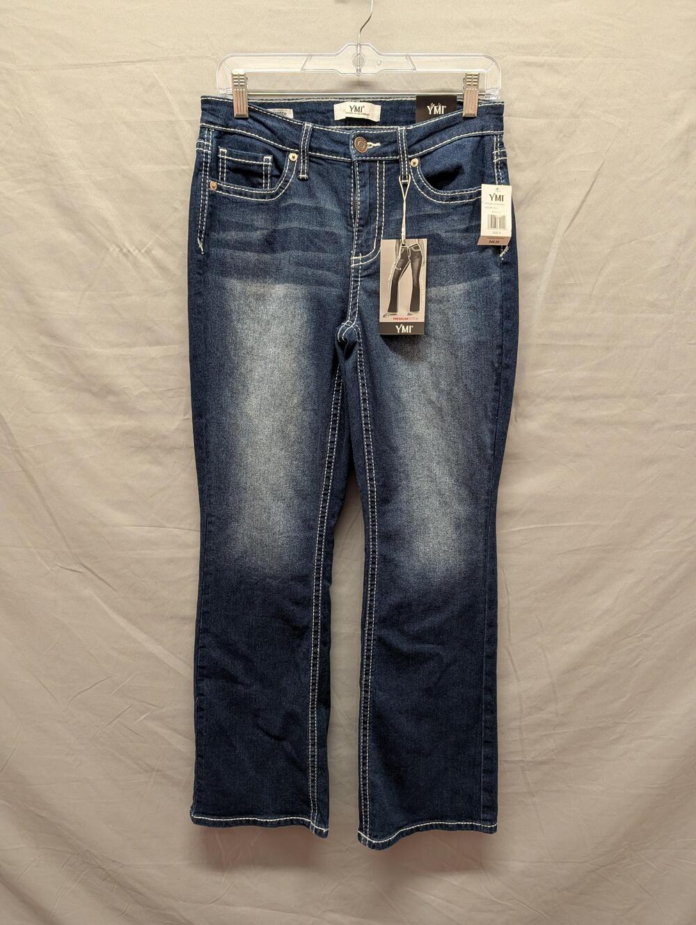 YMI Jeans Womens 9/29 Mid Rise Bootcut Premium Stitch Embroidered P20186RO